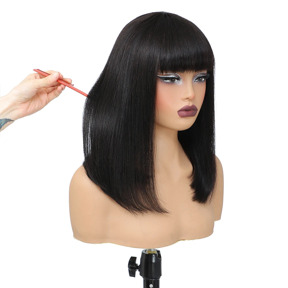 Short Bob Wig Human Hair 180% Density Straight For Women Nitoostore