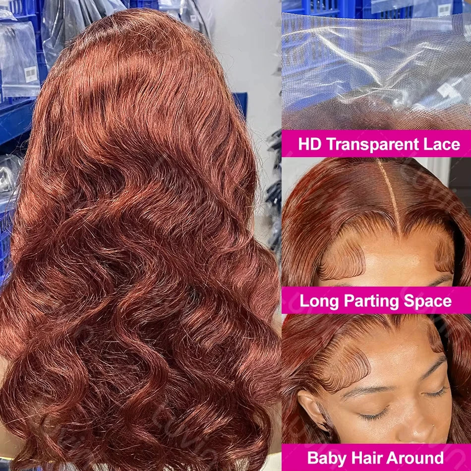 30 Inch Reddish Brown Body Wave Lace Frontal Wi Nitoo Store