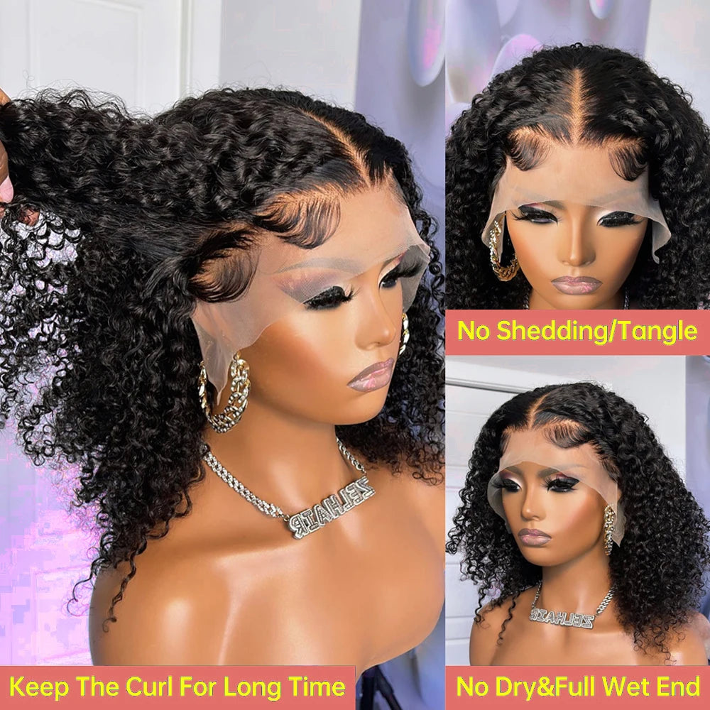 250% Density 13x6 13x4 HD Lace Frontal Wigs Deep Wave Lace Front Human Hair Wig Short Bob 7x5 Glueless Wigs Curly Human Hair Wig Nitoo Store
