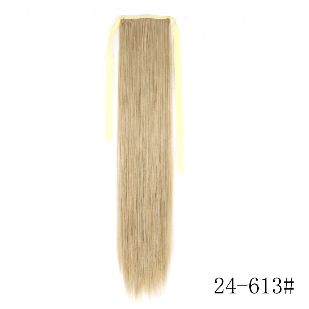 LISI GIRL Long Straight Ponytail Wrap Around Clip in Hair Extension Nitoo Store
