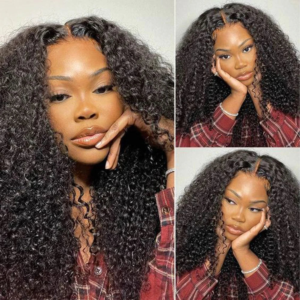 Curly U V Part Wig Human Hair for Women 180% Density Nitoostore