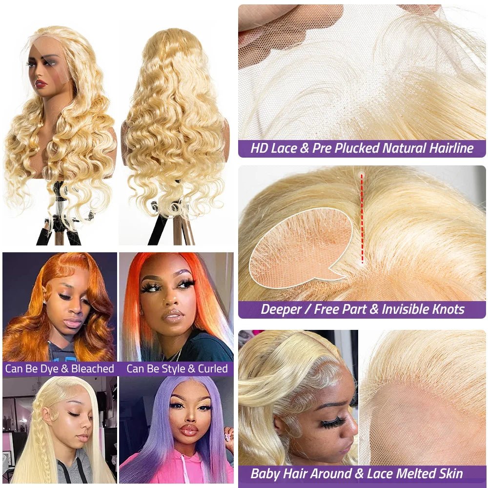 Blonde Body Wave 13x6 HD Lace Frontal Wig - Nitoo Store
