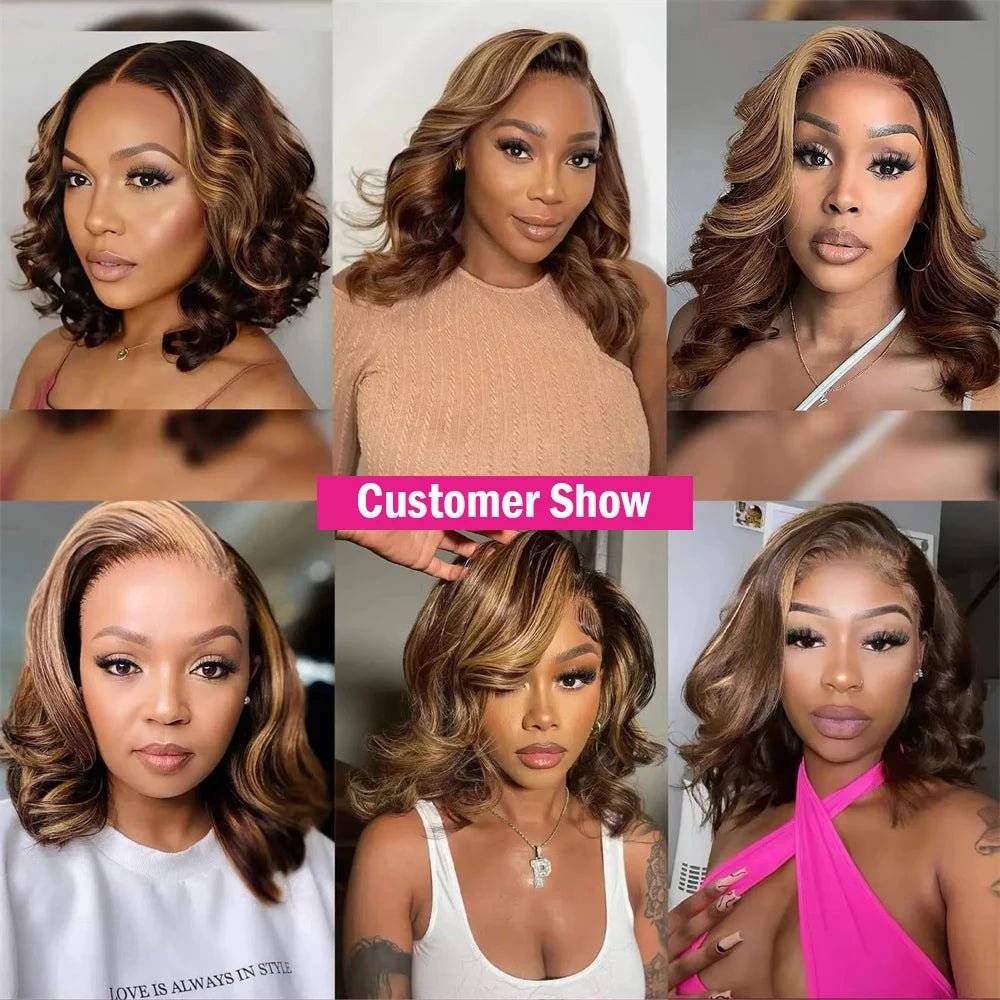Body Wave 4/27 Ombre Blonde Short Bob Wig - Nitoo Store