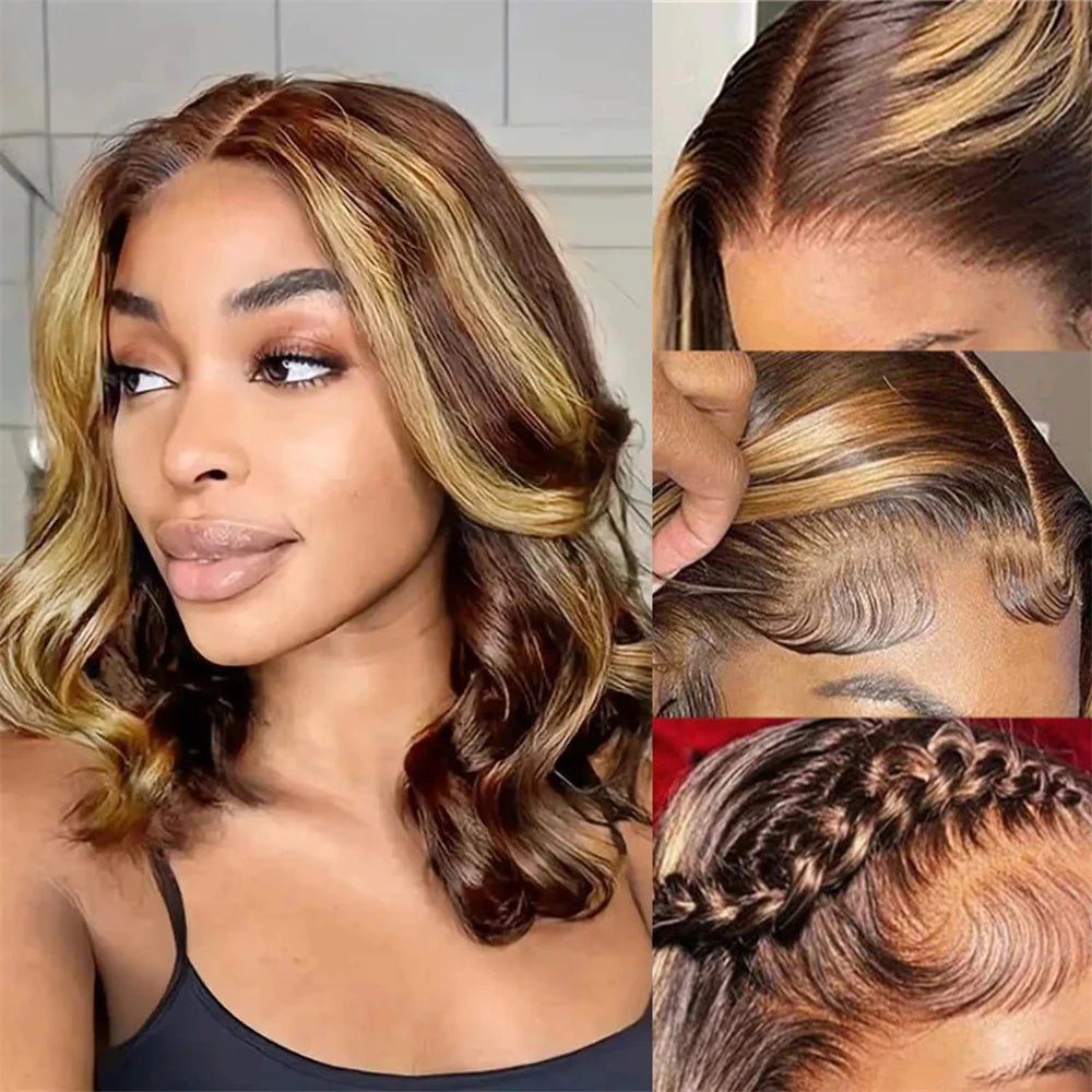 Body Wave 4/27 Ombre Blonde Short Bob Wig - Nitoo Store