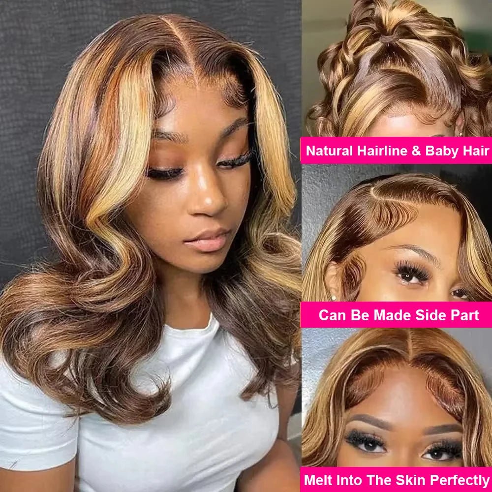 Body Wave 4/27 Ombre Blonde Short Bob Wig - Nitoo Store
