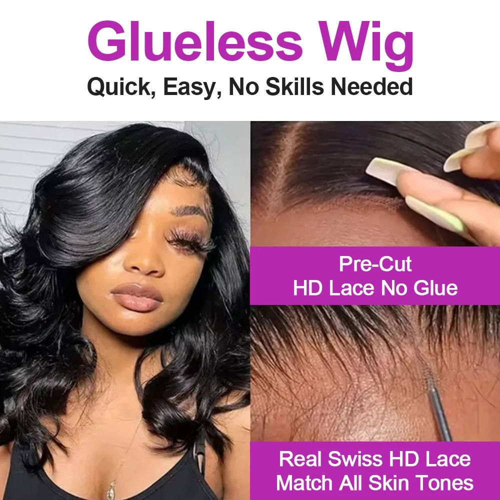 Body Wave Short Bob 13x6 Transparent Lace Front - Nitoo Store
