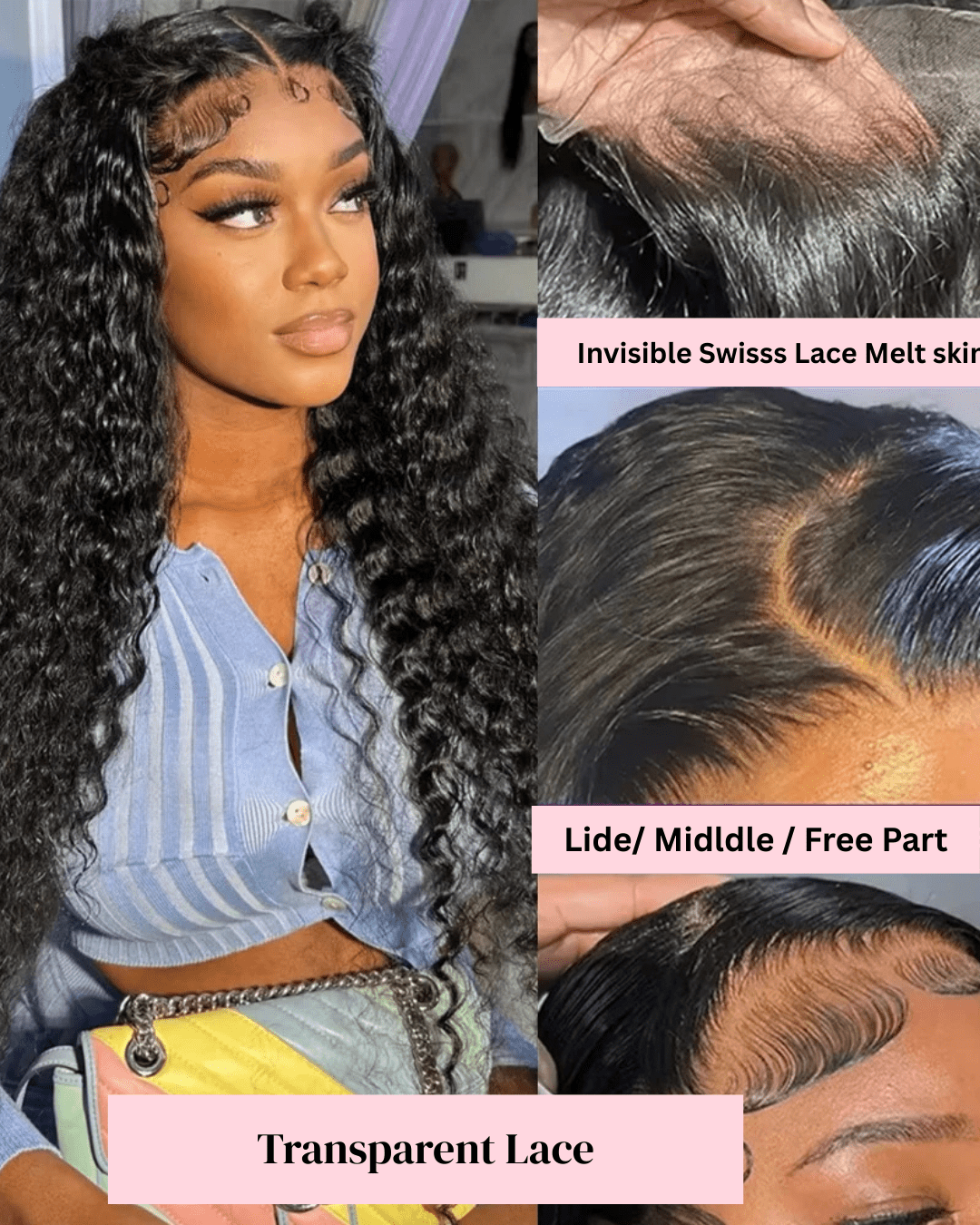 Curly Bundles With Closure – Wet & Wavy Virgin Loose Deep Wave, 100% Human - Nitoo Store