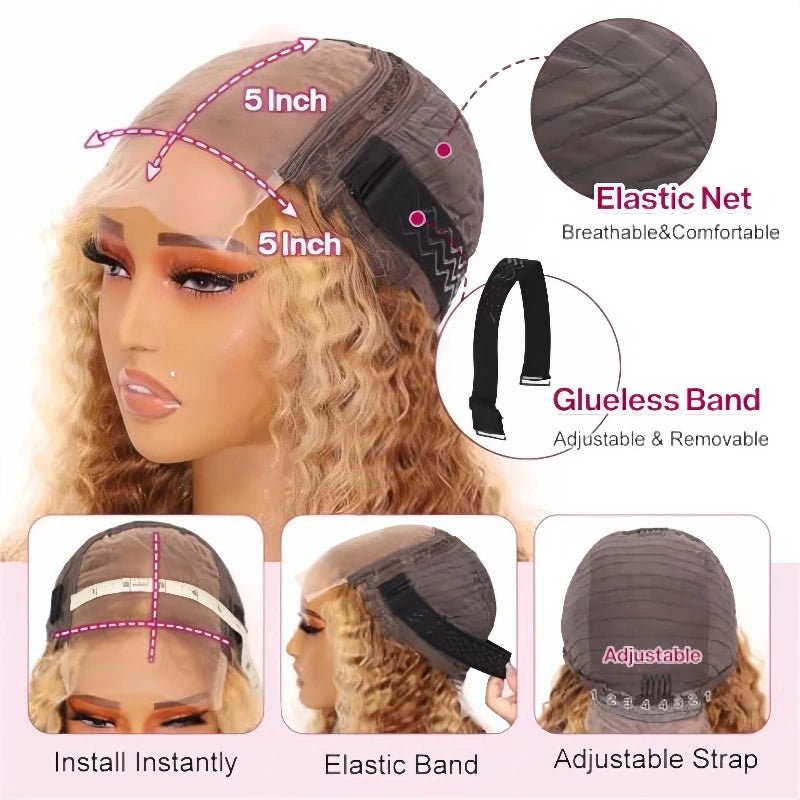 Deep Wave Bob Wig Human Hair Glueless - Nitoo Store