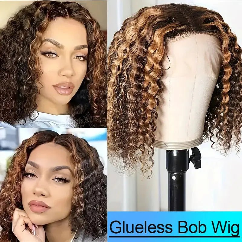Deep Wave Bob Wig Human Hair Glueless - Nitoo Store