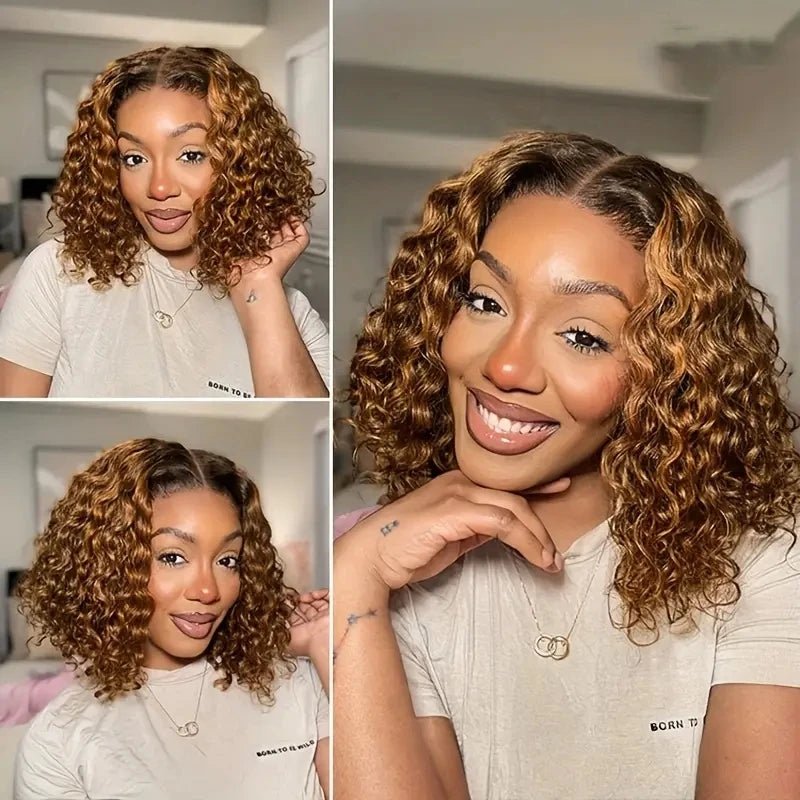 Deep Wave Bob Wig Human Hair Glueless - Nitoo Store