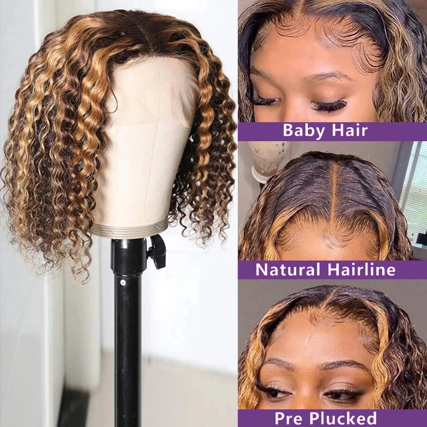 Highlight Color Short Bob Wig 13x4 - Nitoo Store