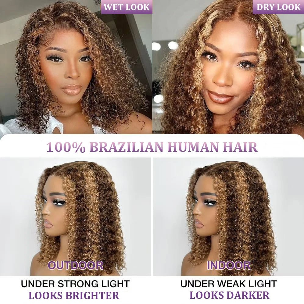 Highlight Color Short Bob Wig 13x4 - Nitoo Store
