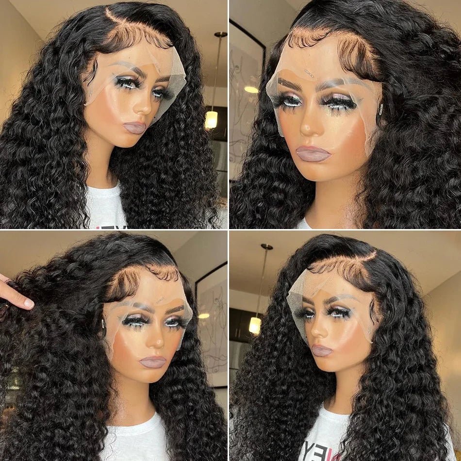 Lace Deep Wave Wig 100% Brazilian Human Hair for Natural Curly Glam - Nitoo Store