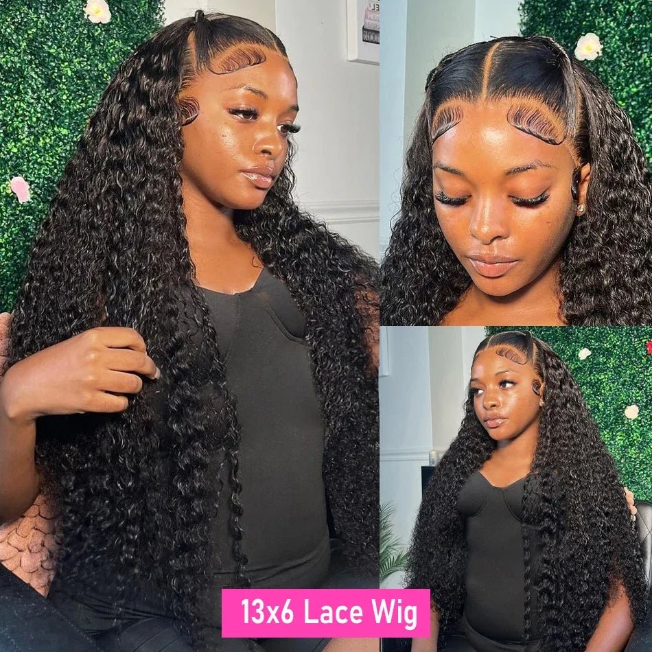 Lace Deep Wave Wig 100% Brazilian Human Hair for Natural Curly Glam - Nitoo Store