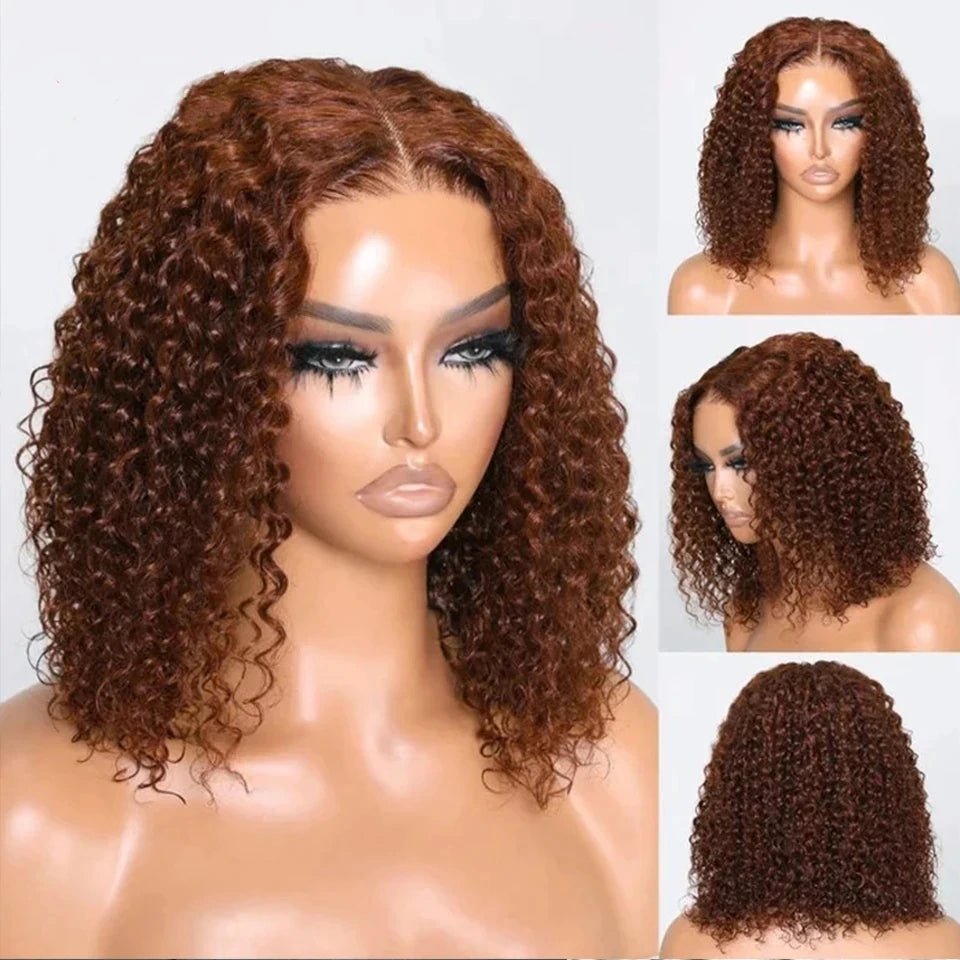 Medium Brown 4 Deep Wave Bob Wig - Nitoo Store