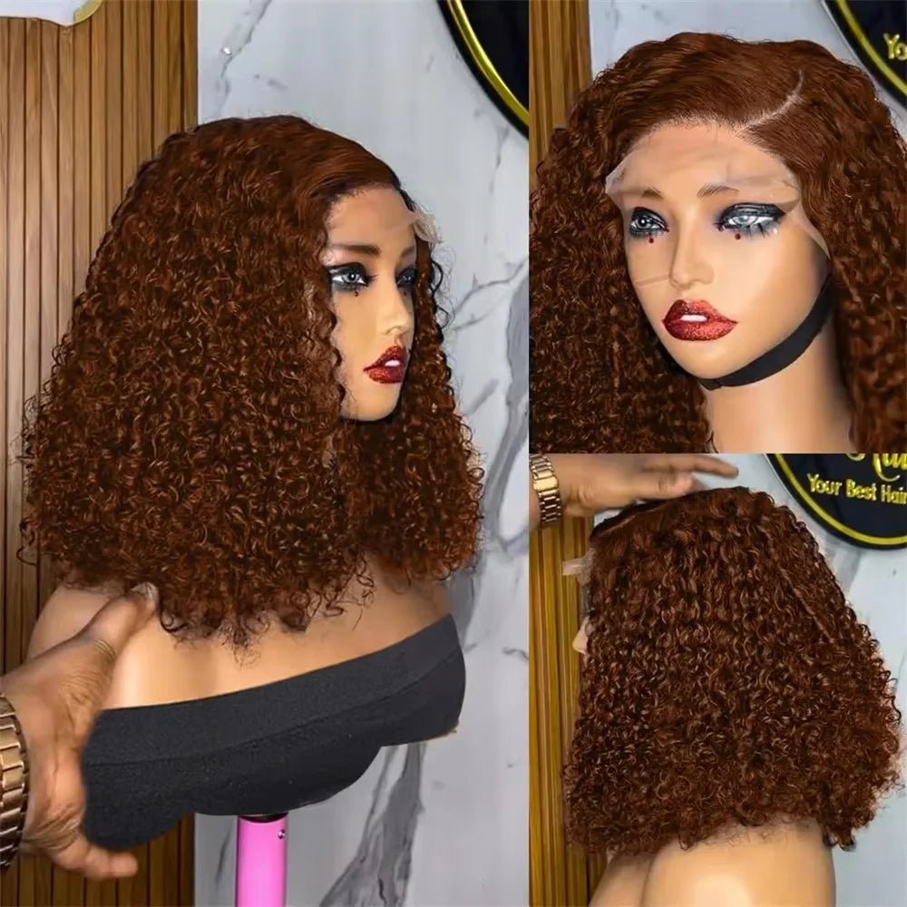 Medium Brown 4 Deep Wave Bob Wig - Nitoo Store