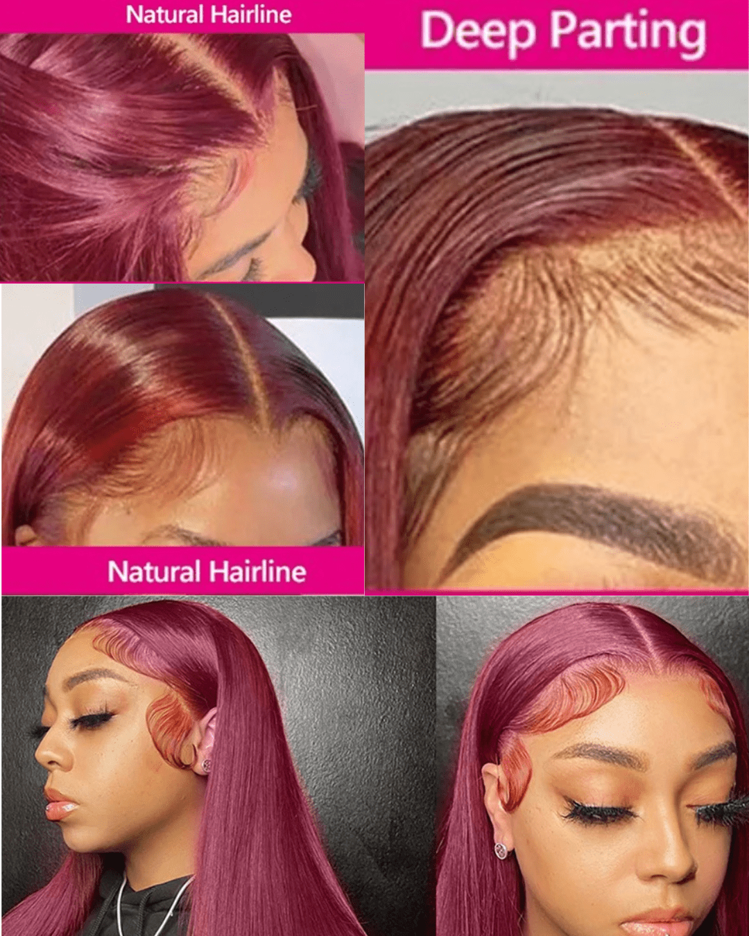 Red Human Hair Pre, Plucked - Nitoo Store