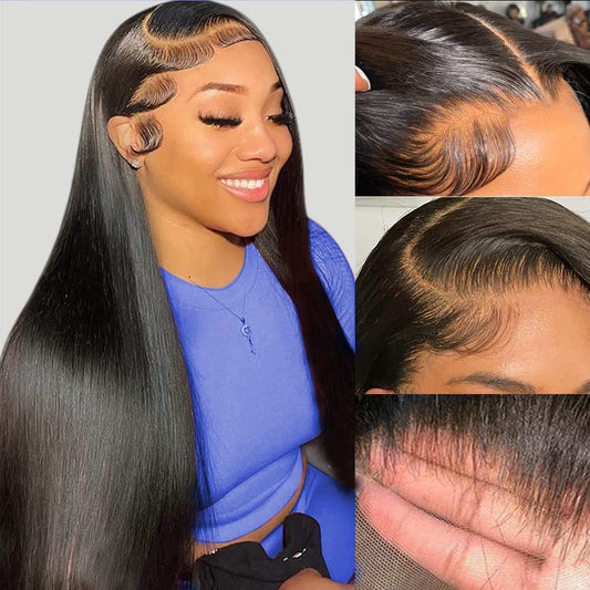 100% Human Hair, Straight Sleek Style with Baby Hairs - Nitoo Store