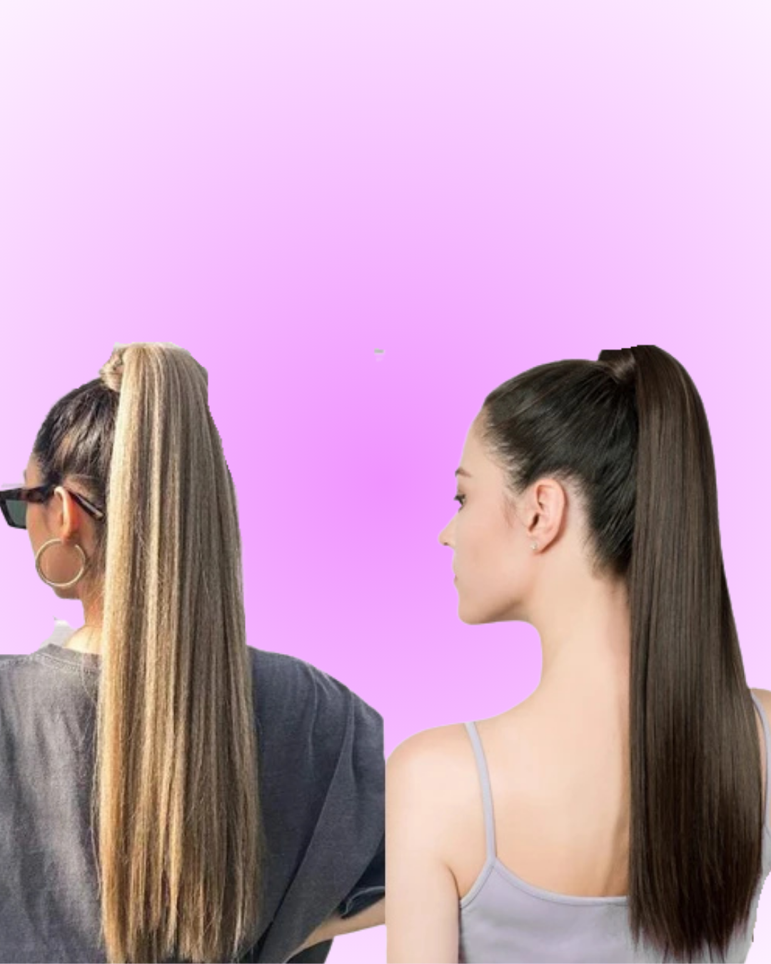 LISI GIRL Long Straight Ponytail Wrap Around Clip in Hair Extension Nitoo Store