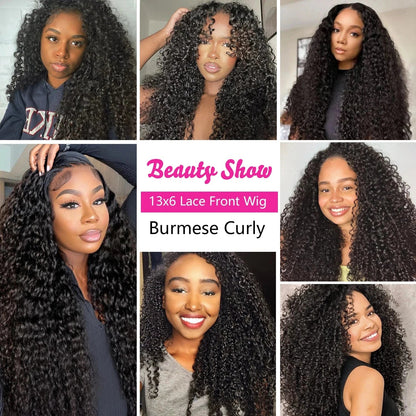 13x4 & 13x6 Full Frontal Burmese Curly Wig - Nitoo Store
