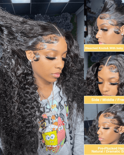 13x6 HD Lace Front, 100% Human Hair, Natural Curly - Nitoo Store