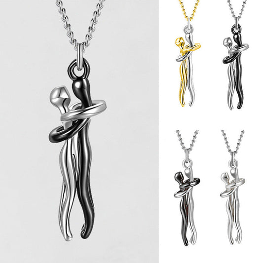 Love Hug Necklace Unisex Men Women Couple Jewelry Simple Temperament Clavicle Chain Valentines Day Lover Gift My Store