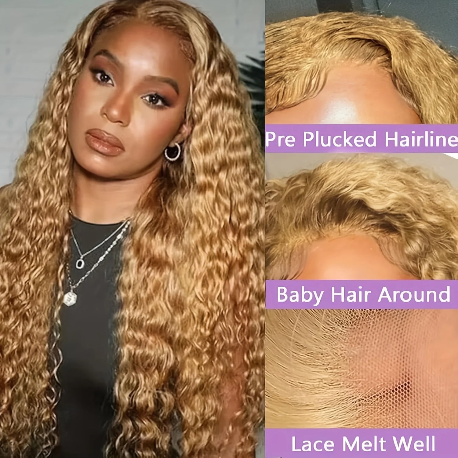 200% Density 27 Honey Blonde Human Hair - Nitoo Store