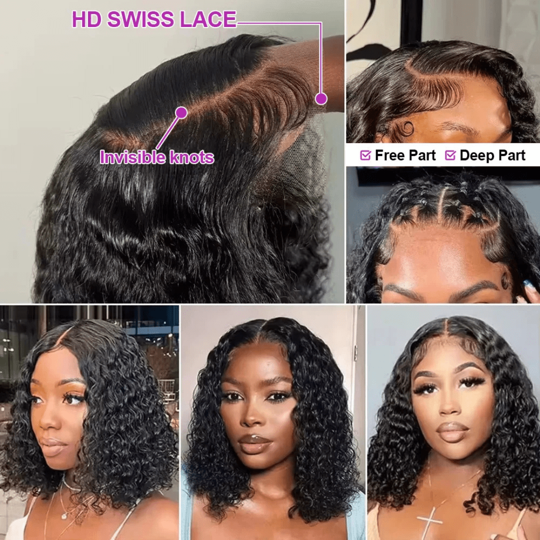 250% Density Short Bob Human Hair Wig. - Nitoo Store