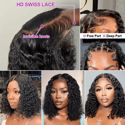 250% Density Short Bob Human Hair Wig. - Nitoo Store