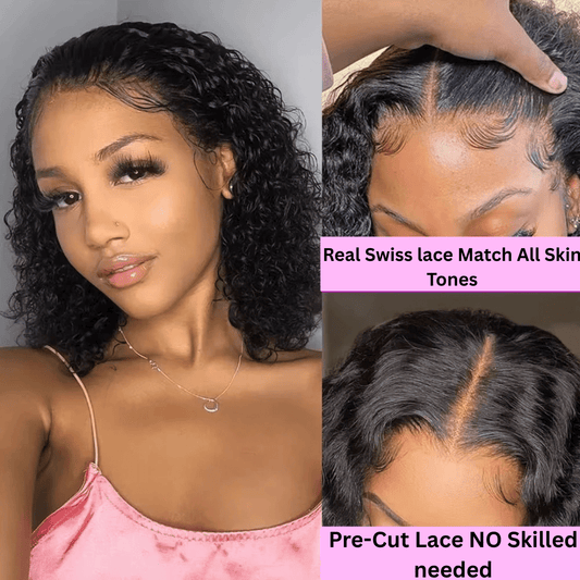 250% Density Short Bob Human Hair Wig. - Nitoo Store