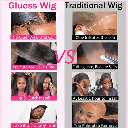 250% Density Straight Wear & Go Bob Wig, 100% Human Hair - Nitoo Store
