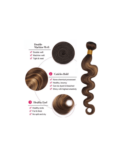 30–32 Inch Highlight Body Wave Hair Bundles - Nitoo Store