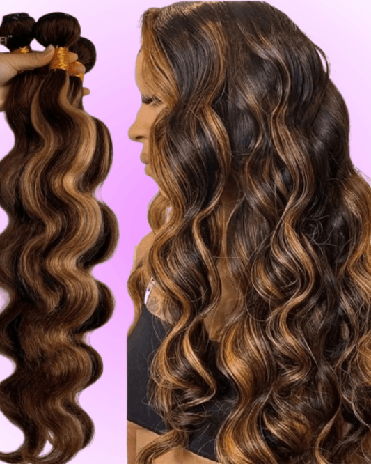 30–32 Inch Highlight Body Wave Hair Bundles - Nitoo Store