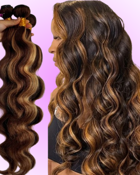 30–32 Inch Highlight Body Wave Hair Bundles Nitoo Store