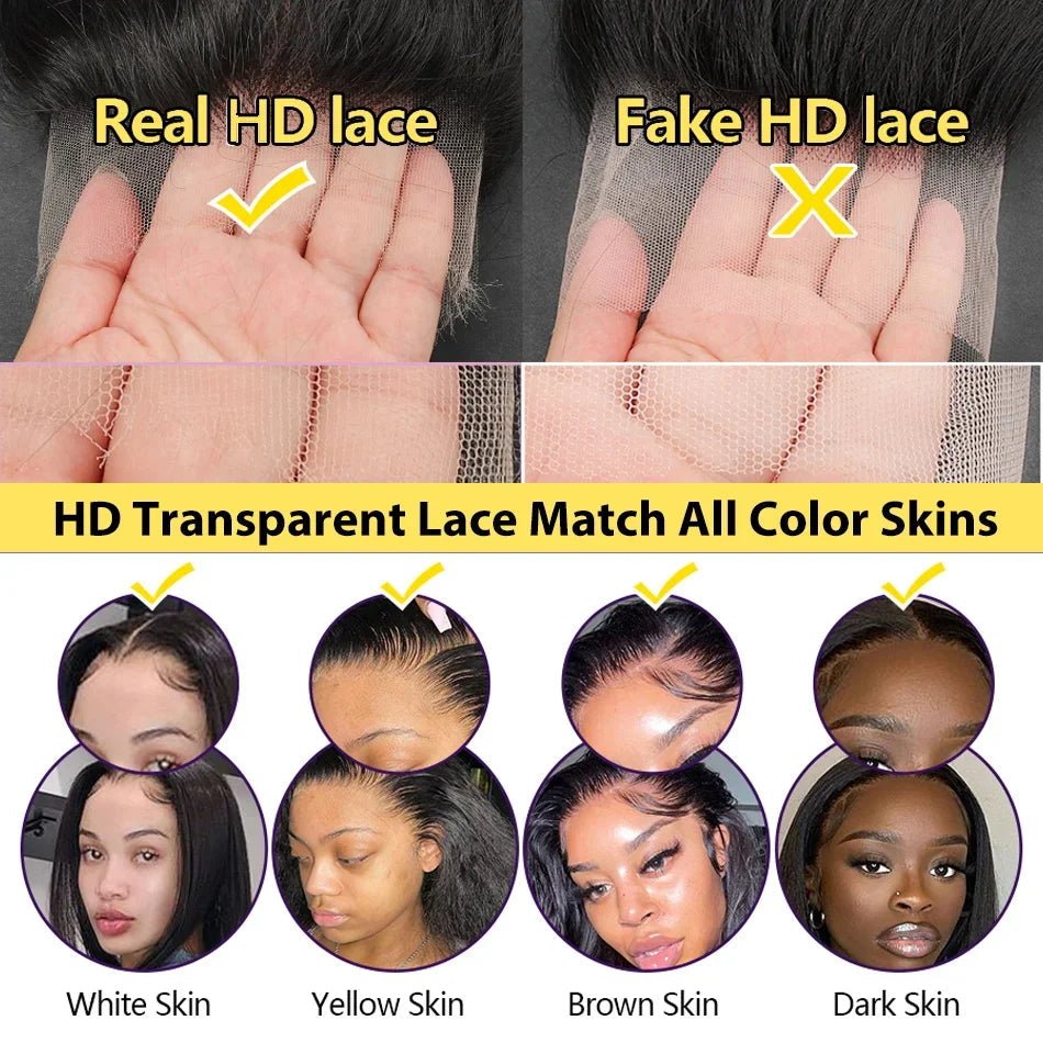 360 HD Transparent Lace Front Wig, Human Hair - Nitoo Store