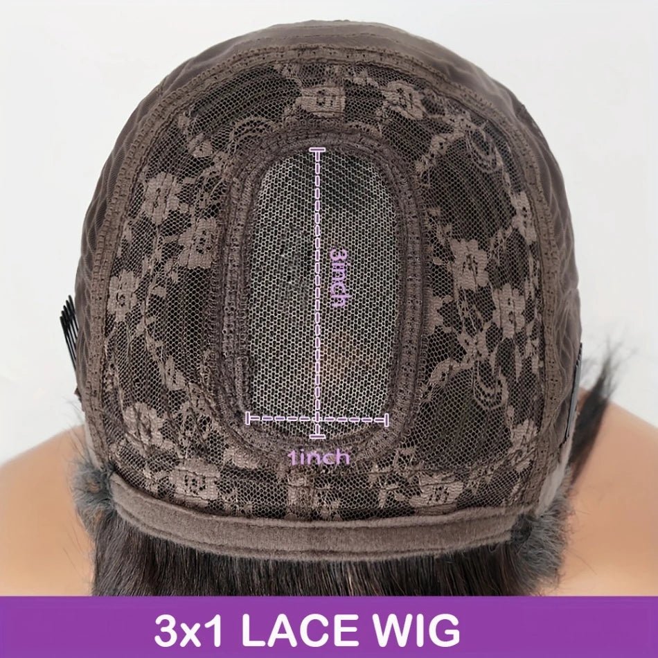 3X1 Middle Part Lace Wig, 100% Human Hair - Nitoo Store