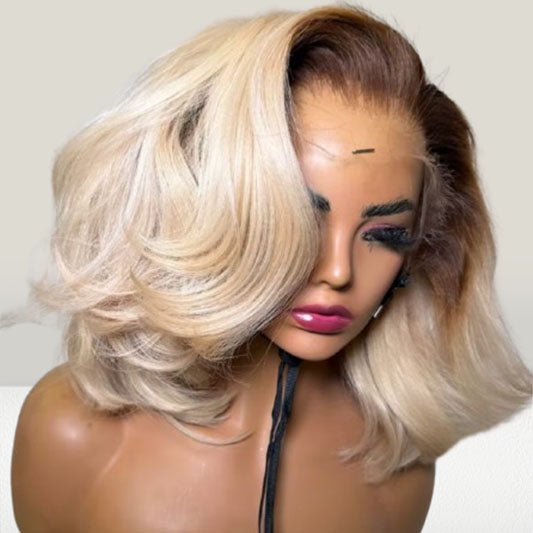 4/613 Blonde Short Bob Human Hair Wig - Nitoo Store