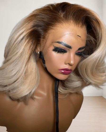 4/613 Blonde Short Bob Human Hair Wig - Nitoo Store