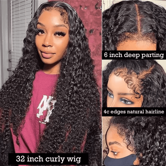 4C Afro Curly Wig with Baby Hair 13x6 - Nitoo Store