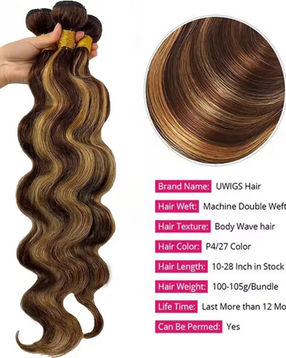 30–32 Inch Highlight Body Wave Hair Bundles Nitoo Store