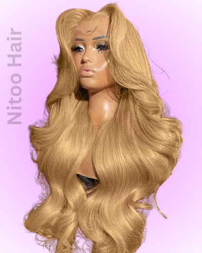 Blonde Body Wave HD Lace Front Wig Transparent Lace Front Human Hair Nitoostore