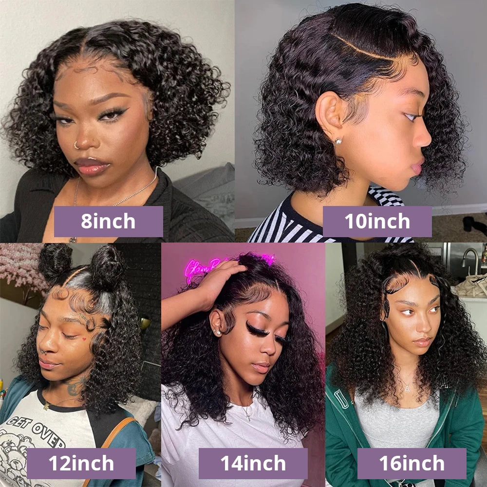 Wave 13x4 Bob Wigs Curly 7x5 Glueless Wig Human Hair Ready Nitoostore