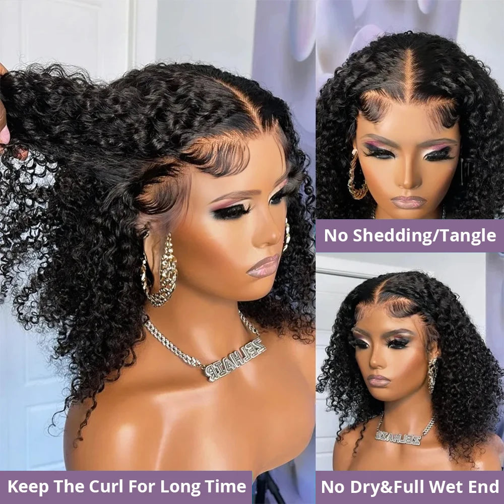 Wave 13x4 Bob Wigs Curly 7x5 Glueless Wig Human Hair Ready Nitoostore