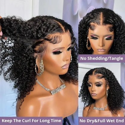 Wave 13x4 Bob Wigs Curly 7x5 Glueless Wig Human Hair Ready Nitoostore