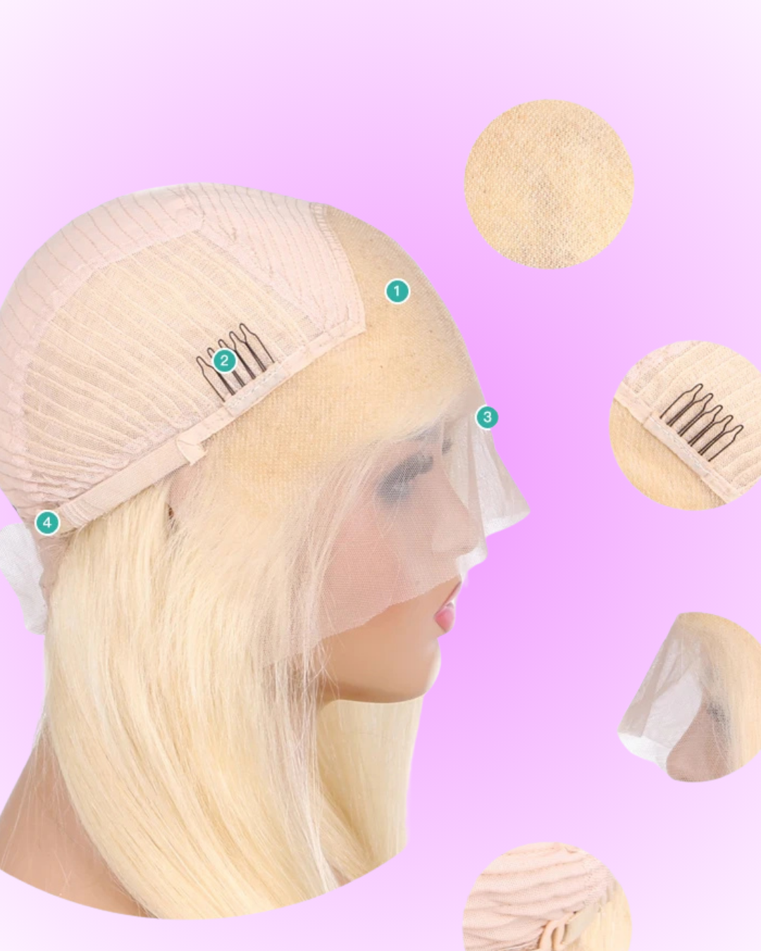 Blonde Lace Front Human Hair Wig, Natural &amp; Stylish Look for Women Nitoostore