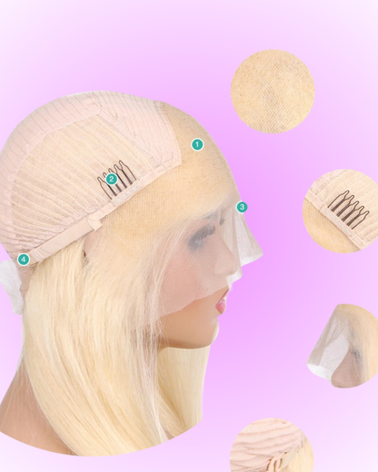 Blonde Lace Front Human Hair Wig, Natural &amp; Stylish Look for Women Nitoostore