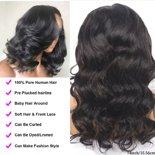 VoluLuxe™ 250% Density Body Wave Bob Wig – 13x4 HD Lace, Glueless Human Hair Perfection Nitoostore