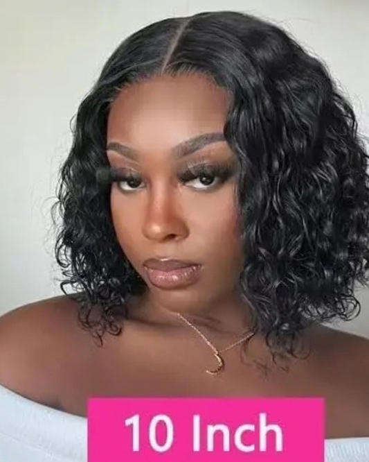 Brazilian 100% Human Deep Curly Bob Hair Wigs Natural Black Color Nitoostore