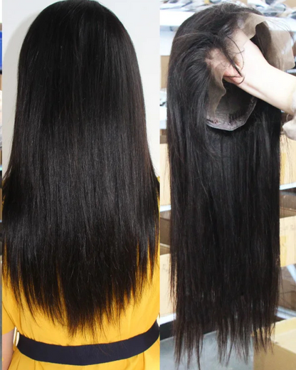Natural Black 13x4/13x6 HD Transparent Lace Front Human Hair Wigs Pre Plucked 4x4 Nitoostore