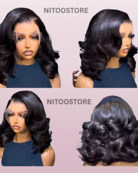 Body Wave Short Bob 13x6 Transparent Lace Front Nitoo Store